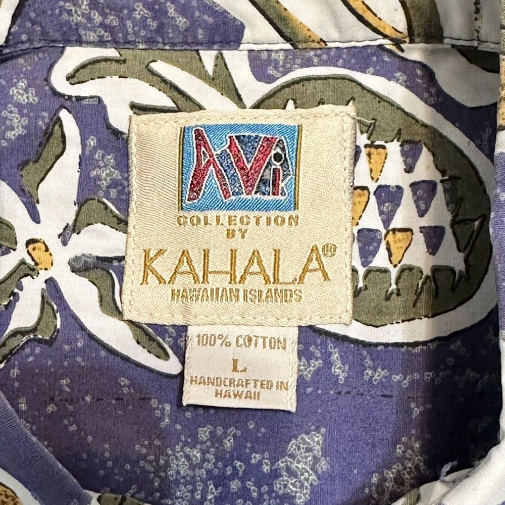 Kahala Men's Large AVI Collection Reverse Print Pullover Hawaiian Shirt Uke - Picture 3 of 8
